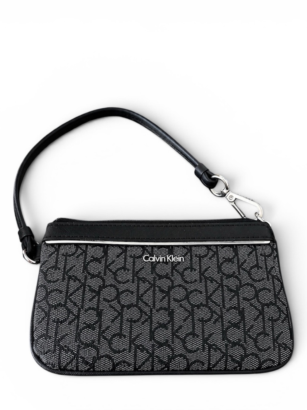Calvin Klein Black Monogram Wristlet
